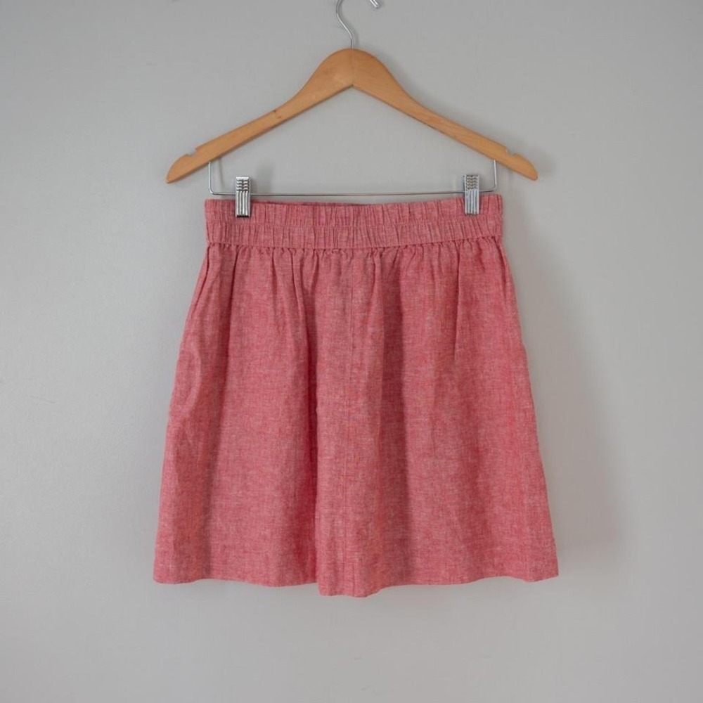 Ann Taylor Loft Red Linen Skirt - Picture 3 of 5